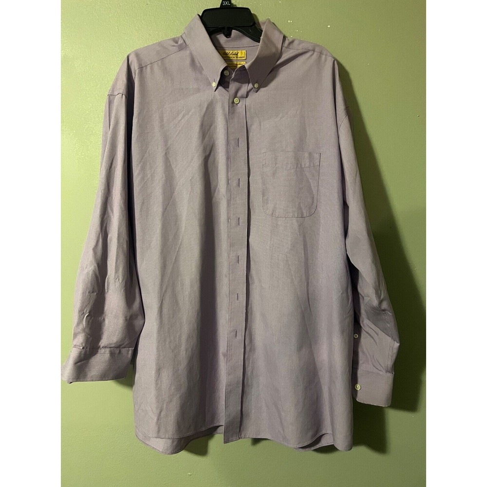 Roundtree Yorke Mens Gold Label‎ 80s Non Iron Pinpoint Shirt Size 17.5 (34)